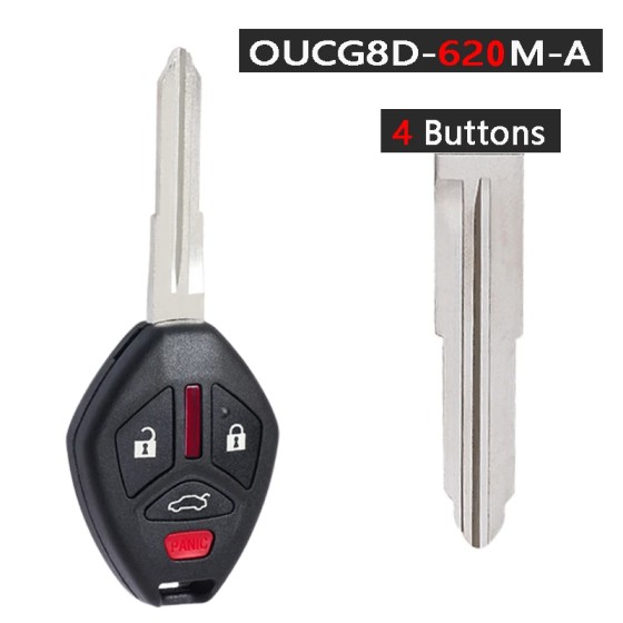 2007-2012 Mitsubishi / 4-Button Remote Head Key / OUCG8D-620M-A (AFTERMARKET)